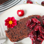Decadent Vegan Chocolate Loaf with Fresh Cherry Compote