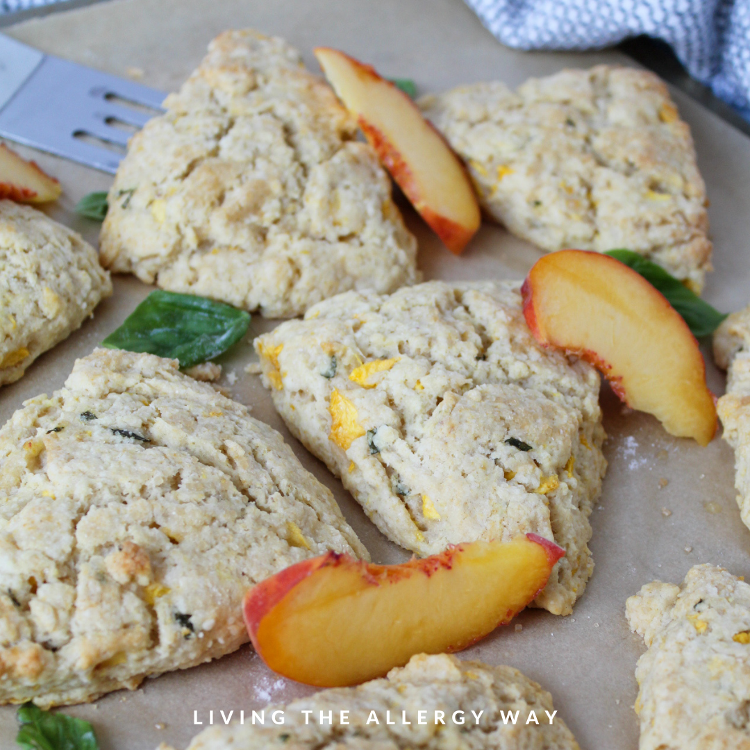 Vegan Peach and Basil Scones